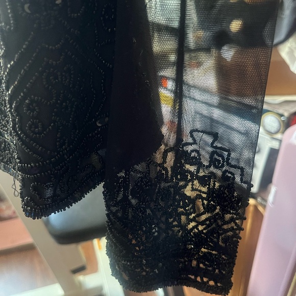 Evening lace and beaded blouse. Button top back with zip up. Beautiful size 8-10 - Picture 4 of 4